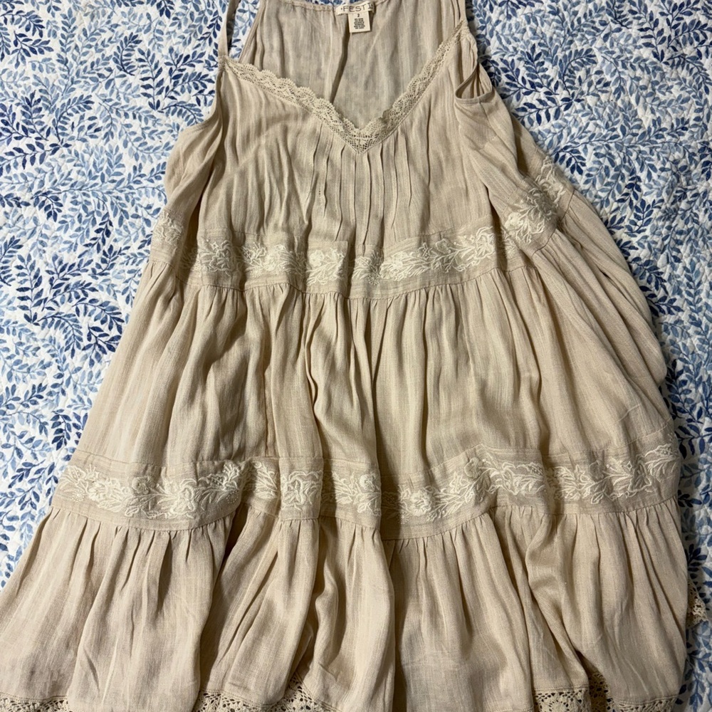Cream Torrid Festi Lace Dress